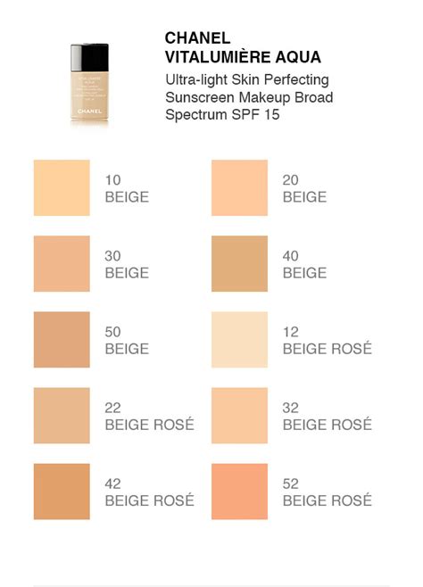 chanel vitalumiere aqua foundation myer|Chanel vitalumiere foundation color chart.